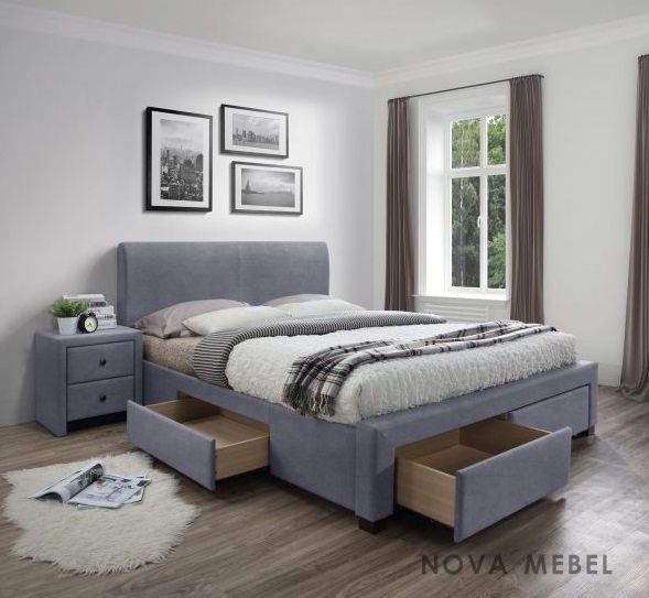 Кровать MODENA 3 160 HALMAR серый Кровать MODENA 3 160 HALMAR серый