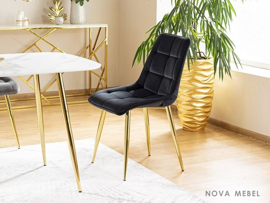 Стул Chic Velvet złoty Signal Стул Chic Velvet złoty Signal