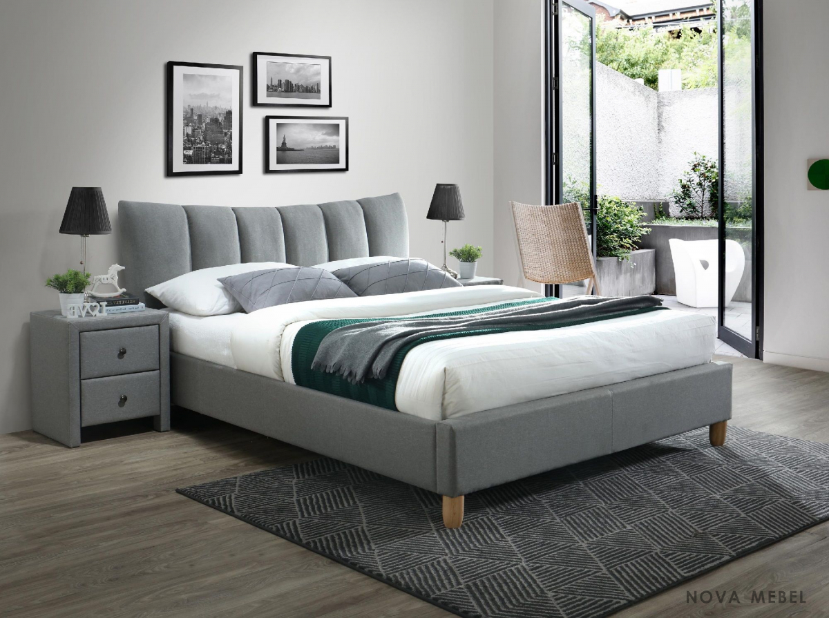 Кровать SANDY 2 160 HALMAR серый Кровать SANDY 2 160 HALMAR серый