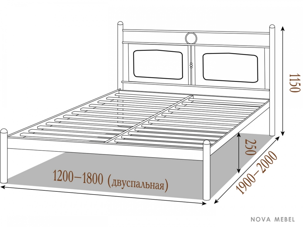 Кровать Николь 1900, 2000 х 1200 Металл - дизайн Кровать Николь 1900, 2000 х 1200 Металл - дизайн